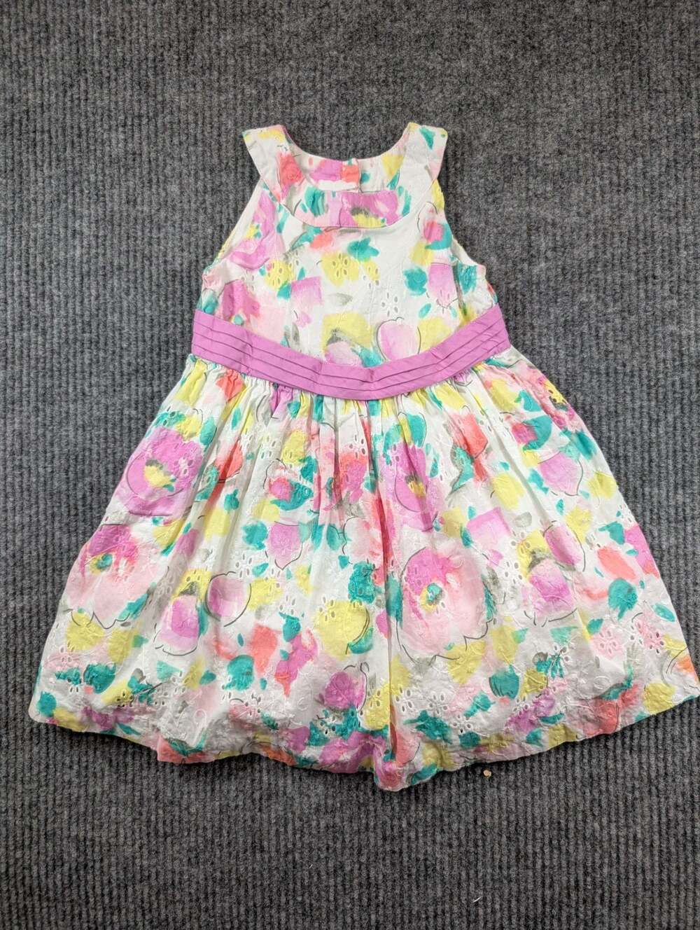 Gymboree Toddler Girls Floral Eyelet Sleeveless Spring Easter Dress Size 3T